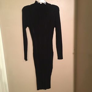 H&M black rib knit mock turtleneck dress